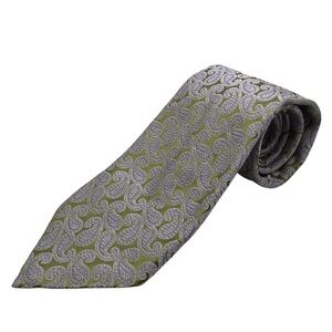 Canali Silk Tie, Green & Lavender, Made in Italy, Like New